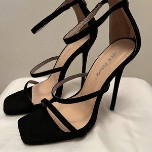 Black  Suede 4 inch Heels w/ Back Zipper (NWT)